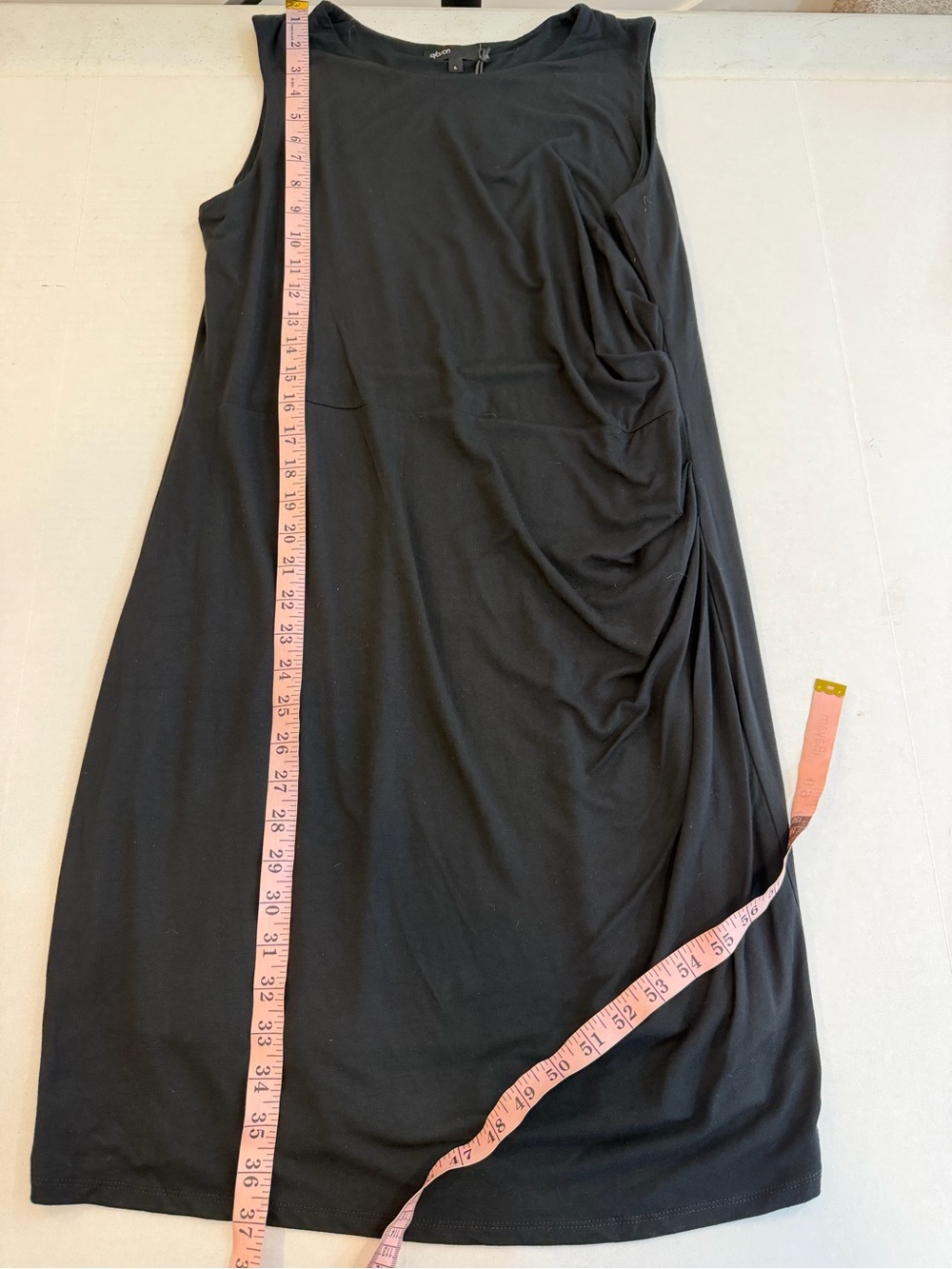 NWT Gibson Look Side Pleated Tank Dress in Black | Size L - Picture 9 of 9